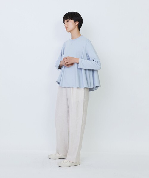 LOISIR(ロワズィール)の「リネンツイルアジャスター付きテーパードパンツ(その他パンツ・レディース・グリーン/ベージュ・36/38/40)」の3枚目の写真