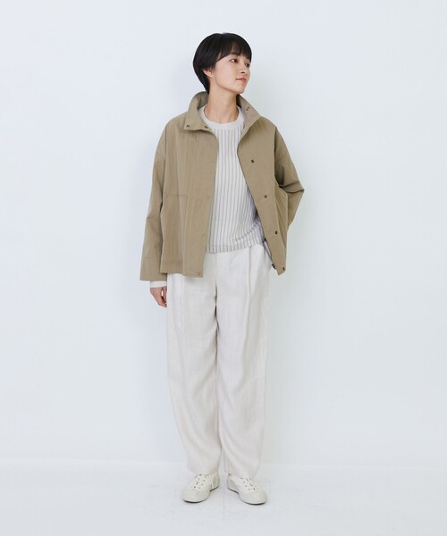 LOISIR(ロワズィール)の「リネンツイルアジャスター付きテーパードパンツ(その他パンツ・レディース・グリーン/ベージュ・36/38/40)」の4枚目の写真