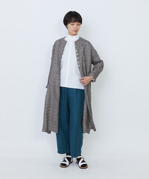 LOISIR(ロワズィール)の「リネンツイルアジャスター付きテーパードパンツ(その他パンツ・レディース・グリーン/ベージュ・36/38/40)」の12枚目の写真