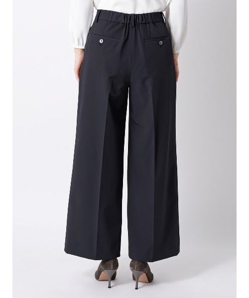 SUIT SQUARE（スーツスクエア）の「ワイドパンツ ウォッシャブル 2WAYストレッチ UVカット 消臭 ポリエステルツイル 無地（スラックス・レディース・ネイビー/ブラック・42(13号)/40(11号)/38(9号)/36(7号)）」の15枚目の写真