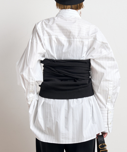 PROVOKE (プロヴォーク)の「【PROVOKE/プロヴォーク】2WAY boatneck pullover(ニット/セーター・レディース・ブラック/ベージュ・FREE)」の10枚目の写真