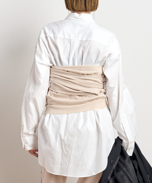 PROVOKE (プロヴォーク)の「【PROVOKE/プロヴォーク】2WAY boatneck pullover(ニット/セーター・レディース・ブラック/ベージュ・FREE)」の19枚目の写真