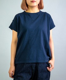 [OMNIGOD womens / オムニゴッド] 天竺 フレンチスリーブマニッシュTシャツ