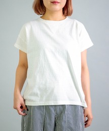 [OMNIGOD womens / オムニゴッド] 天竺 フレンチスリーブマニッシュTシャツ