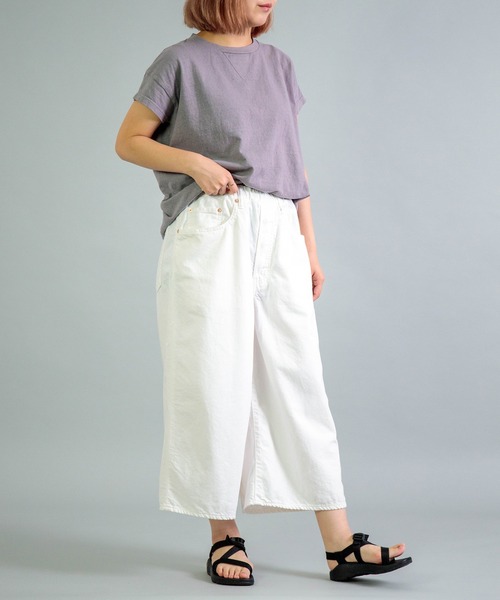 OMNIGOD（オムニゴッド）の「[OMNIGOD womens / オムニゴッド] 天竺 フレンチスリーブマニッシュTシャツ（Tシャツ/カットソー・レディース・グレー/ブラウン/ネイビー/ホワイト・FREE）」の15枚目の写真