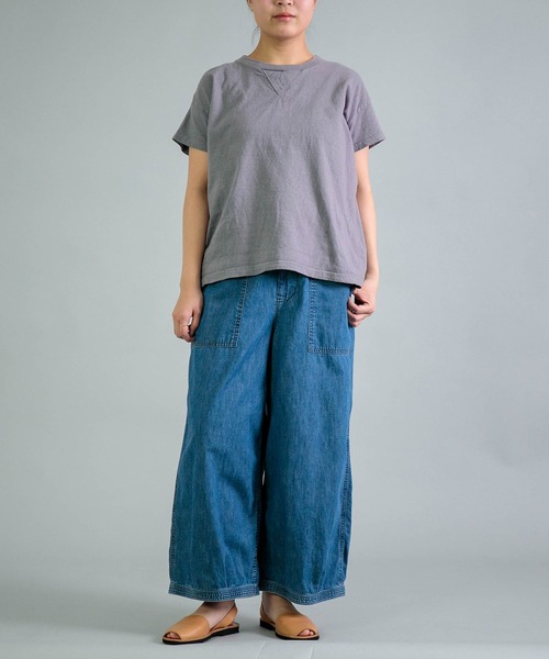 OMNIGOD（オムニゴッド）の「[OMNIGOD womens / オムニゴッド] 天竺 フレンチスリーブマニッシュTシャツ（Tシャツ/カットソー・レディース・グレー/ブラウン/ネイビー/ホワイト・FREE）」の14枚目の写真