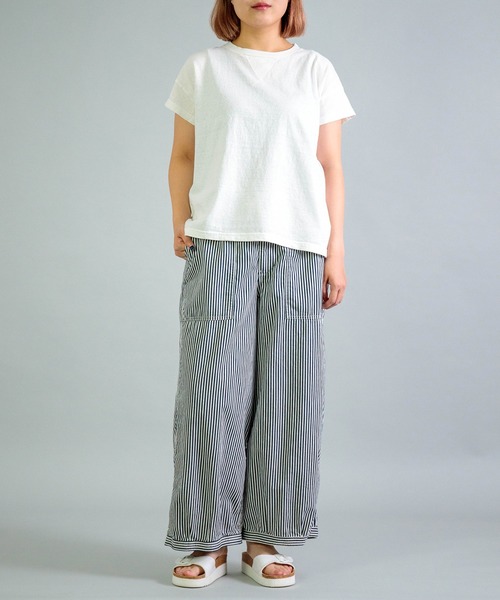 OMNIGOD（オムニゴッド）の「[OMNIGOD womens / オムニゴッド] 天竺 フレンチスリーブマニッシュTシャツ（Tシャツ/カットソー・レディース・グレー/ブラウン/ネイビー/ホワイト・FREE）」の18枚目の写真