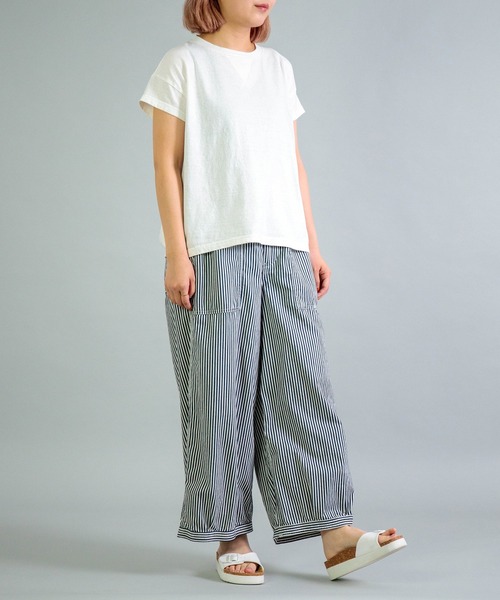 OMNIGOD（オムニゴッド）の「[OMNIGOD womens / オムニゴッド] 天竺 フレンチスリーブマニッシュTシャツ（Tシャツ/カットソー・レディース・グレー/ブラウン/ネイビー/ホワイト・FREE）」の19枚目の写真