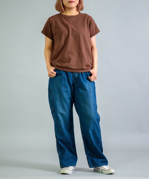 OMNIGOD（オムニゴッド）の「[OMNIGOD womens / オムニゴッド] 天竺 フレンチスリーブマニッシュTシャツ（Tシャツ/カットソー・レディース・グレー/ブラウン/ネイビー/ホワイト・FREE）」の10枚目の写真