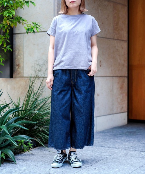 OMNIGOD womens / オムニゴッド] 天竺 フレンチスリーブマニッシュT