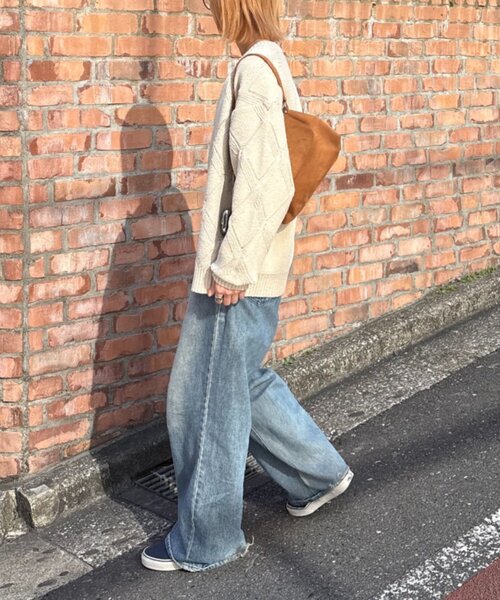 CIAOPANIC TYPY（チャオパニックティピー）の「【UNISEX】ダイヤメッシュクルーネックカーディガン（カーディガン/ボレロ・レディース・チャコールグレー/グリーン/ベージュ・LARGE/MEDIUM）」の10枚目の写真