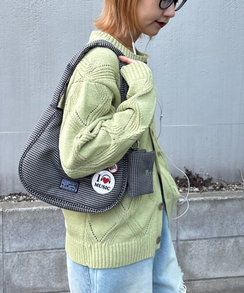 CIAOPANIC TYPY（チャオパニックティピー）の「【UNISEX】ダイヤメッシュクルーネックカーディガン（カーディガン/ボレロ・レディース・チャコールグレー/グリーン/ベージュ・LARGE/MEDIUM）」の16枚目の写真