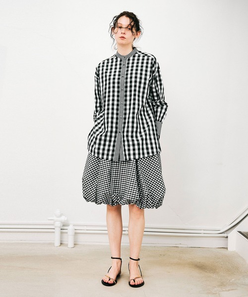 NOISE MAKER（ノイズメーカー）の「ミディ丈チェックバルーンスカート【MADE IN JAPAN】（スカート・レディース・ブラック系1/ブラック系2・36/38）」の10枚目の写真