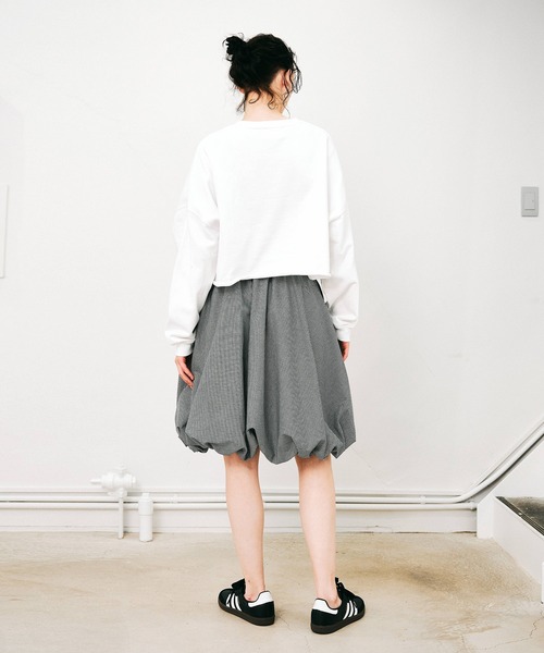 NOISE MAKER（ノイズメーカー）の「ミディ丈チェックバルーンスカート【MADE IN JAPAN】（スカート・レディース・ブラック系1/ブラック系2・36/38）」の5枚目の写真