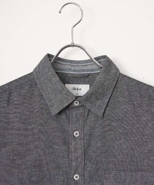 ikka（イッカ）の「【雑誌MonoMax5月号掲載】フレンチリネンMIX袖2WAYシャツ【接触冷感】「小泉孝太郎さん着用モデル」（シャツ/ブラウス・メンズ・グリーン/ホワイト/ブルー/グレー/ネイビー/オレンジ・XL/L/M/S）」の12枚目の写真