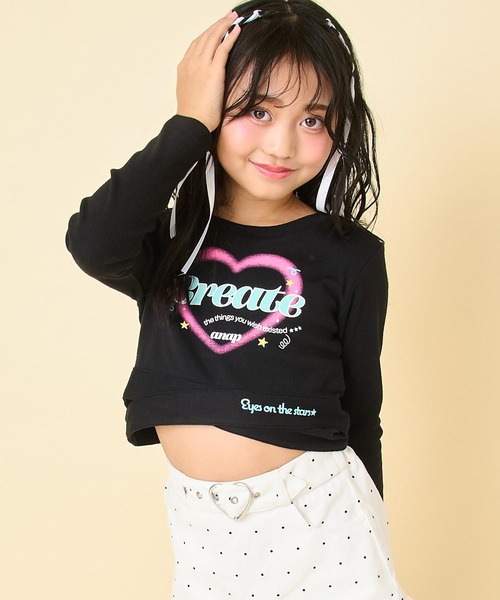 ANAP kids（アナップキッズ）の「クロスデザイントップス（Tシャツ/カットソー・キッズ・ラベンダー/ホワイト/ブラック・130/120/110）」の22枚目の写真