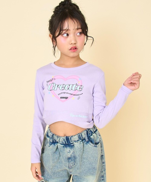 ANAP kids（アナップキッズ）の「クロスデザイントップス（Tシャツ/カットソー・キッズ・ラベンダー/ホワイト/ブラック・130/120/110）」の15枚目の写真