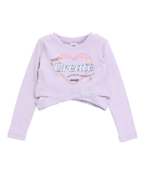 ANAP kids（アナップキッズ）の「クロスデザイントップス（Tシャツ/カットソー・キッズ・ラベンダー/ホワイト/ブラック・130/120/110）」の7枚目の写真