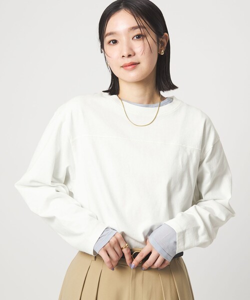 green label relaxing（グリーンレーベルリラクシング）の「【WEB限定】＜at ease＞ナンバー プリント TEE（Tシャツ/カットソー・レディース・ダークブラウン/ホワイト/ネイビー・FREE）」の12枚目の写真