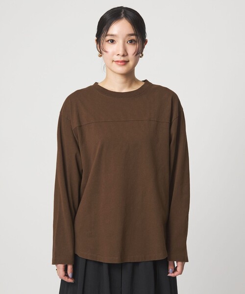 green label relaxing（グリーンレーベルリラクシング）の「【WEB限定】＜at ease＞ナンバー プリント TEE（Tシャツ/カットソー・レディース・ダークブラウン/ホワイト/ネイビー・FREE）」の16枚目の写真