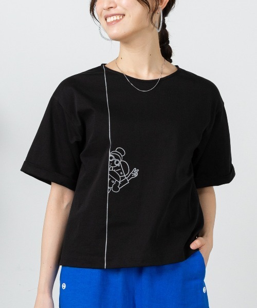 STUDIO PICONE(スタジオピッコーネ)の「コットン100%プリント冷感プルオーバー(Tシャツ/カットソー・レディース・ブラック/ブルー/ホワイト・M/L/LL)」の16枚目の写真
