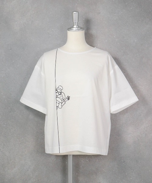 STUDIO PICONE(スタジオピッコーネ)の「コットン100%プリント冷感プルオーバー(Tシャツ/カットソー・レディース・ブラック/ブルー/ホワイト・M/L/LL)」の8枚目の写真