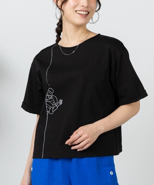 STUDIO PICONE(スタジオピッコーネ)の「コットン100%プリント冷感プルオーバー(Tシャツ/カットソー・レディース・ブラック/ブルー/ホワイト・M/L/LL)」の10枚目の写真