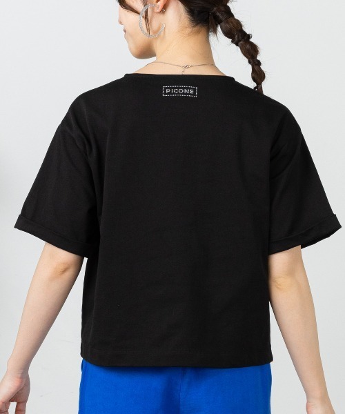 STUDIO PICONE(スタジオピッコーネ)の「コットン100%プリント冷感プルオーバー(Tシャツ/カットソー・レディース・ブラック/ブルー/ホワイト・M/L/LL)」の12枚目の写真