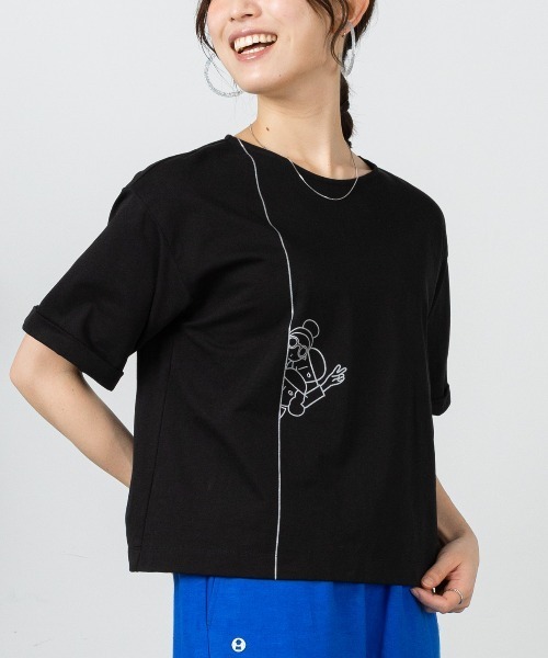 STUDIO PICONE(スタジオピッコーネ)の「コットン100%プリント冷感プルオーバー(Tシャツ/カットソー・レディース・ブラック/ブルー/ホワイト・M/L/LL)」の14枚目の写真