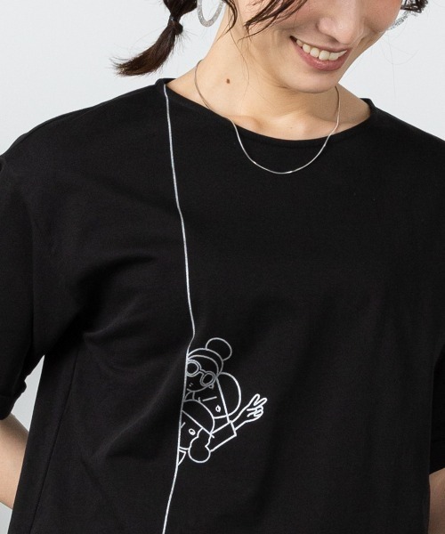 STUDIO PICONE(スタジオピッコーネ)の「コットン100%プリント冷感プルオーバー(Tシャツ/カットソー・レディース・ブラック/ブルー/ホワイト・M/L/LL)」の15枚目の写真