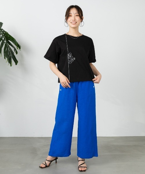 STUDIO PICONE(スタジオピッコーネ)の「コットン100%プリント冷感プルオーバー(Tシャツ/カットソー・レディース・ブラック/ブルー/ホワイト・M/L/LL)」の17枚目の写真