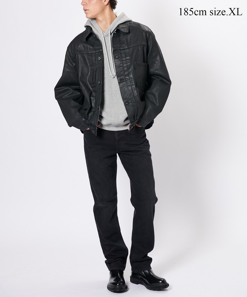 BIOTOP（ビオトープ）の「MEN【Levi's(R) | BIOTOP】 Exclusive 26SS  TYPE 1 TRUCKER BLACK COATING（デニムジャケット・メンズ・ブラック・X-SMALL/S/M/L/XL）」の7枚目の写真