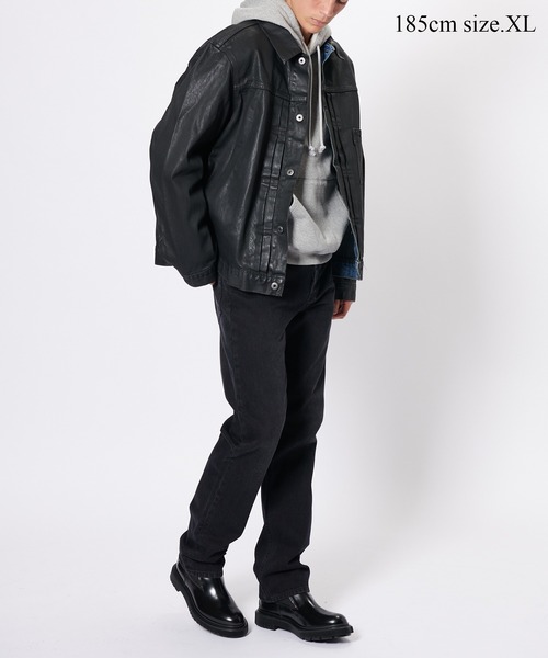 BIOTOP（ビオトープ）の「MEN【Levi's(R) | BIOTOP】 Exclusive 26SS  TYPE 1 TRUCKER BLACK COATING（デニムジャケット・メンズ・ブラック・X-SMALL/S/M/L/XL）」の8枚目の写真