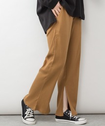 M-4L スリット入りリブパンツ