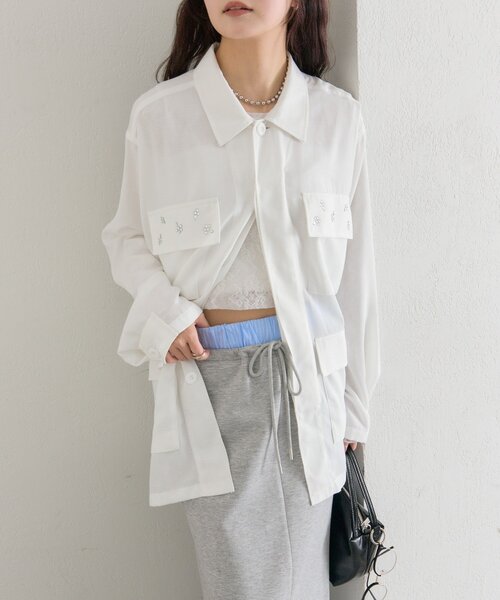 mystic(ミスティック)の「ポケットビジューカバーオール(カバーオール・レディース・ブラック/ベージュ/オフホワイト・FREE)」の19枚目の写真