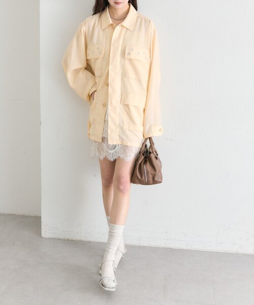 mystic(ミスティック)の「ポケットビジューカバーオール(カバーオール・レディース・ブラック/ベージュ/オフホワイト・FREE)」の4枚目の写真