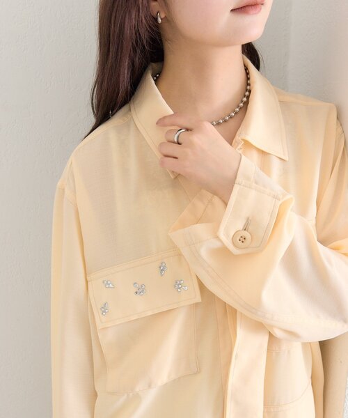 mystic(ミスティック)の「ポケットビジューカバーオール(カバーオール・レディース・ブラック/ベージュ/オフホワイト・FREE)」の7枚目の写真