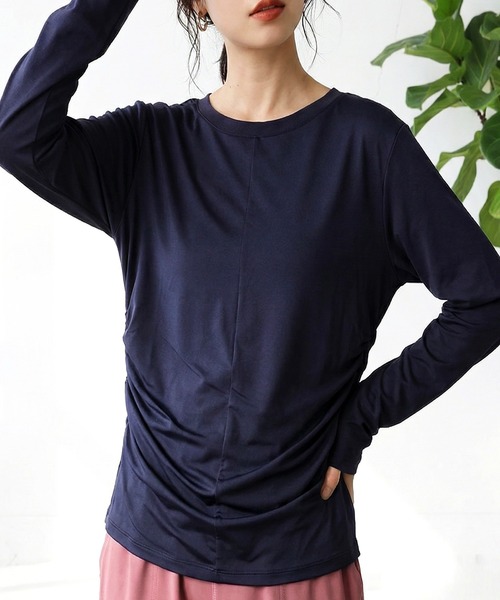 antiqua（アンティカ）の「ツイスト トップス（Tシャツ/カットソー・レディース・ピンク/ホワイト/ネイビー・2/1）」の2枚目の写真
