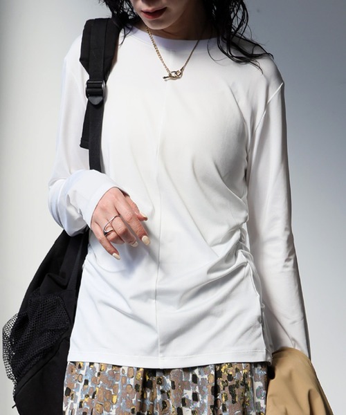 antiqua（アンティカ）の「ツイスト トップス（Tシャツ/カットソー・レディース・ピンク/ホワイト/ネイビー・2/1）」の5枚目の写真