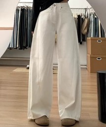 CELENA BEATS | ハイウエストカラーワイドデニムパンツ(デニムパンツ)