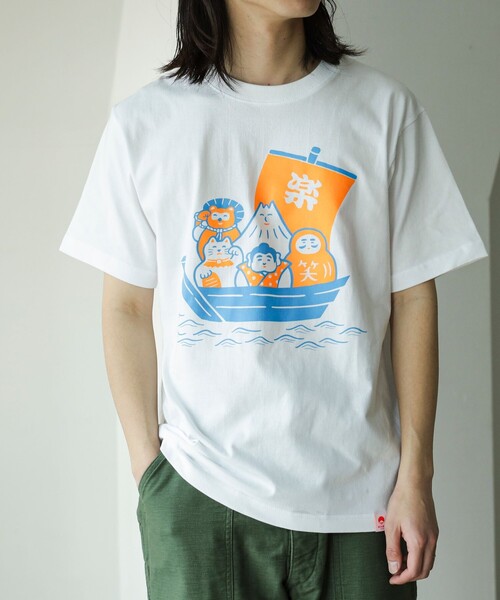 BEAMS JAPAN(ビームス ジャパン)の「【別注】ニューレトロ / 縁起物 Tシャツ(Tシャツ/カットソー・レディース・ゴールド/ホワイト・SMALL/X-LARGE/MEDIUM/LARGE)」の3枚目の写真
