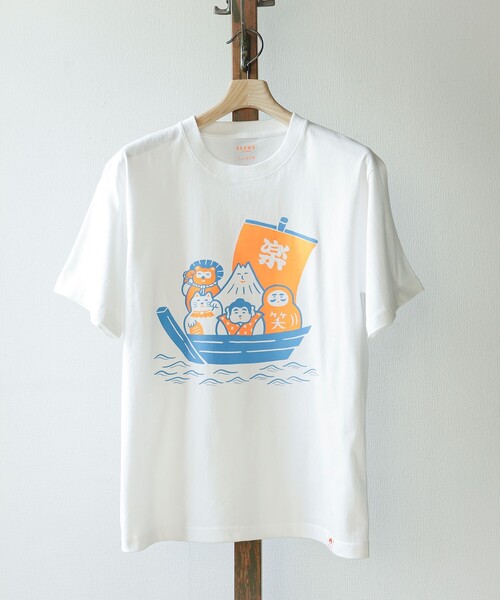 BEAMS JAPAN(ビームス ジャパン)の「【別注】ニューレトロ / 縁起物 Tシャツ(Tシャツ/カットソー・レディース・ゴールド/ホワイト・SMALL/X-LARGE/MEDIUM/LARGE)」の5枚目の写真