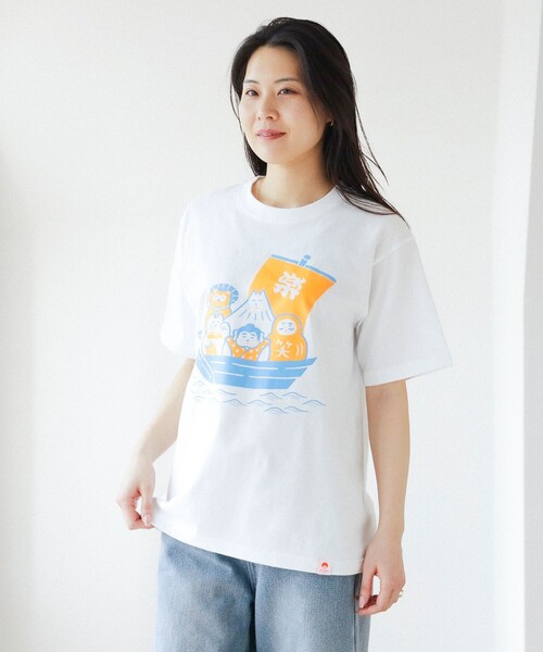 BEAMS JAPAN(ビームス ジャパン)の「【別注】ニューレトロ / 縁起物 Tシャツ(Tシャツ/カットソー・レディース・ゴールド/ホワイト・SMALL/X-LARGE/MEDIUM/LARGE)」の7枚目の写真