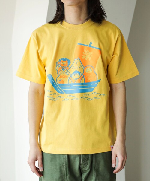 BEAMS JAPAN(ビームス ジャパン)の「【別注】ニューレトロ / 縁起物 Tシャツ(Tシャツ/カットソー・レディース・ゴールド/ホワイト・SMALL/X-LARGE/MEDIUM/LARGE)」の10枚目の写真