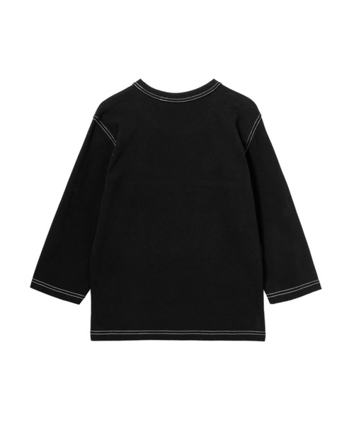 APEE BY A BATHING APE(エイピーバイアベイシングエイプ)の「APPLIQUE PATCH AND HEART EMBROIDERY LS TEE(Tシャツ/カットソー・レディース・グレー/ブラック・SMALL/X-SMALL)」の3枚目の写真