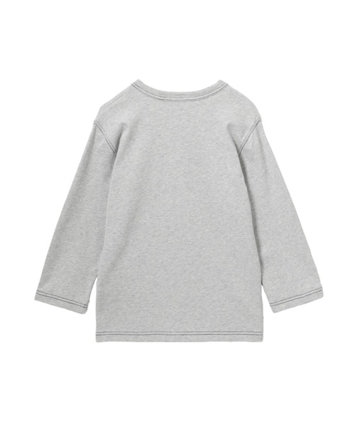 APEE BY A BATHING APE(エイピーバイアベイシングエイプ)の「APPLIQUE PATCH AND HEART EMBROIDERY LS TEE(Tシャツ/カットソー・レディース・グレー/ブラック・SMALL/X-SMALL)」の4枚目の写真