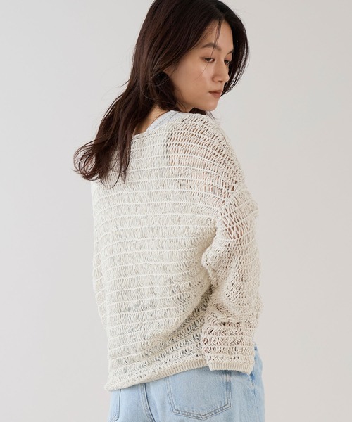 marmors（マルモア）の「【marmors】ハシゴ編みニットプルオーバー（ニット/セーター・レディース・アイボリー/ブルーグレー/ブラック・36）」の7枚目の写真