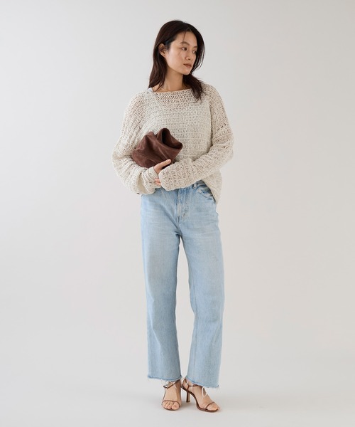 marmors（マルモア）の「【marmors】ハシゴ編みニットプルオーバー（ニット/セーター・レディース・アイボリー/ブルーグレー/ブラック・36）」の8枚目の写真