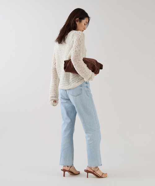 marmors（マルモア）の「【marmors】ハシゴ編みニットプルオーバー（ニット/セーター・レディース・アイボリー/ブルーグレー/ブラック・36）」の12枚目の写真