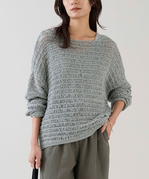 marmors（マルモア）の「【marmors】ハシゴ編みニットプルオーバー（ニット/セーター・レディース・アイボリー/ブルーグレー/ブラック・36）」の14枚目の写真
